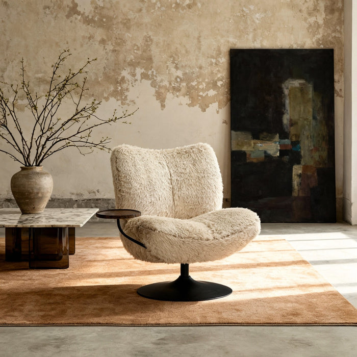 DÉJA Living - Draaifauteuil Taupe|Zwart - Incl. Tafeltje - Morten