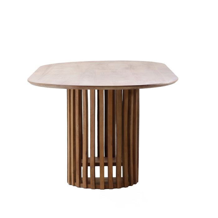 Giga Meubel - Eettafel Ovaal - Naturel Hout - 200x110x76cm - Ferran