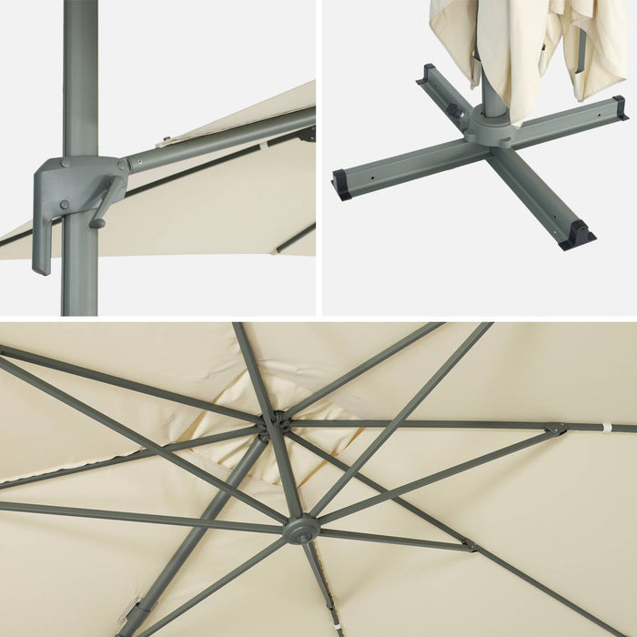 sweeek - Rechthoekige zweefparasol 3x4 m – Antibes