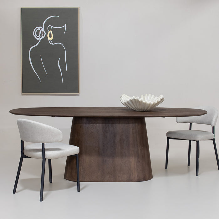 Giga Meubel - Eettafel Donkerbruin Mangohout - 240x100x76cm - Stijn