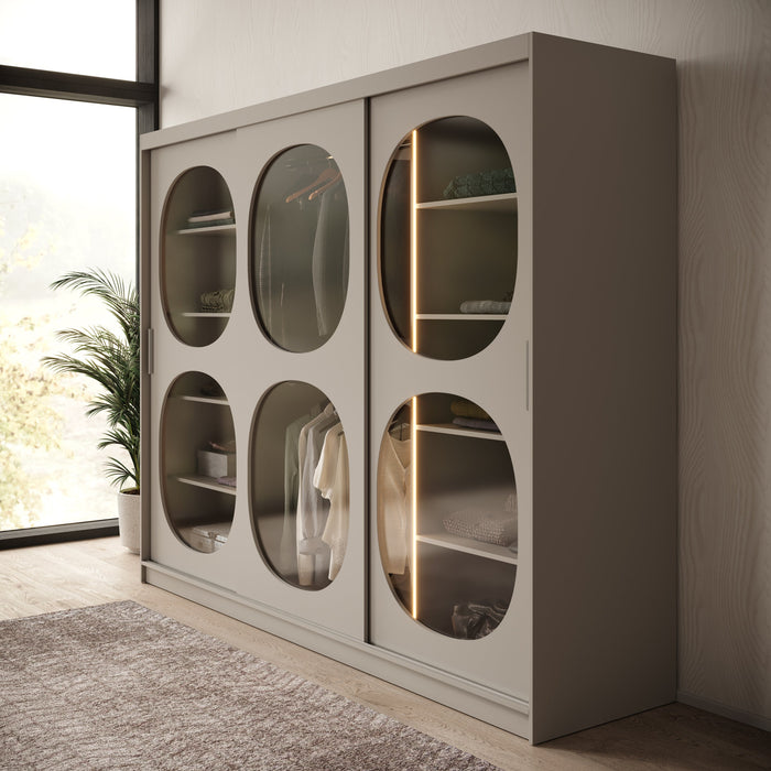 Meubella - Kledingkast Bravanti - Beige - 250 cm