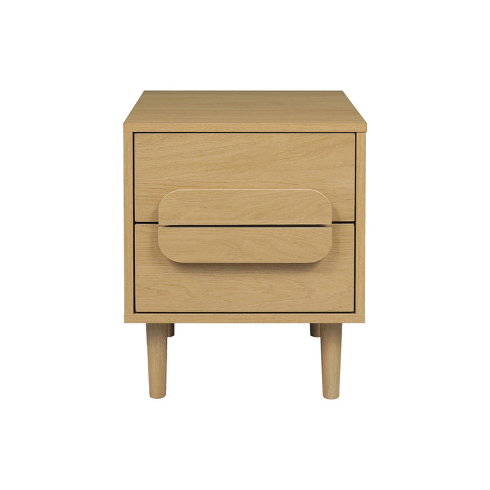 sweeek - Nachtkastje houtdecor vintage 2 lades