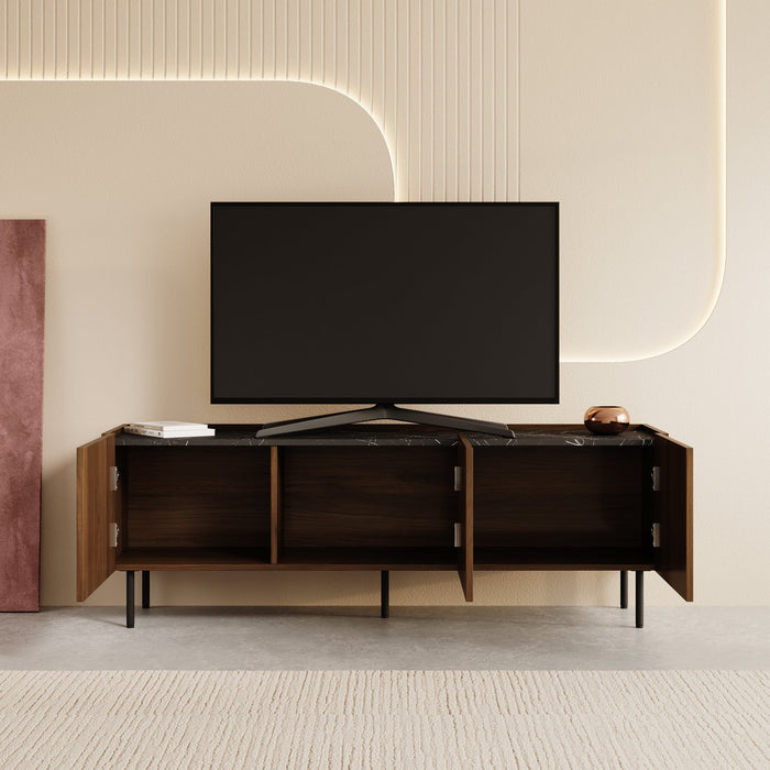 Meubella - Tahiti - TV-Meubel - Donker eiken - 144 cm