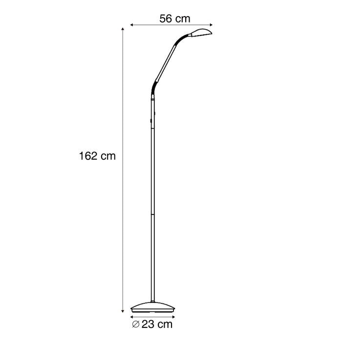 QAZQA Moderne vloerlamp messing incl. LED 3-staps dimbaar oplaadbaar