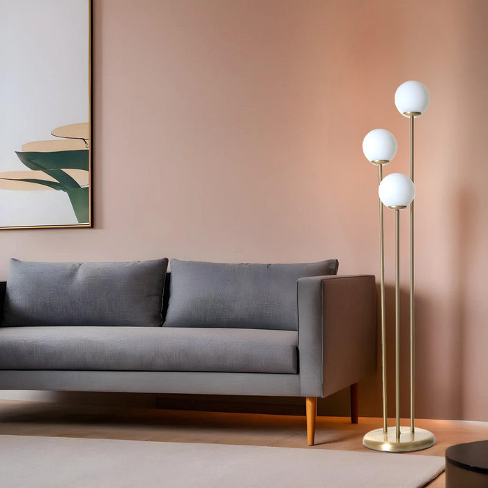 Giga Meubel - Vloerlamp Goud Metaal - 3-Lichts - 30x30x150cm - Judy