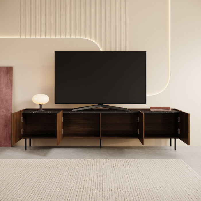 Meubella - Tahiti - TV-Meubel - Donker eiken - 200 cm