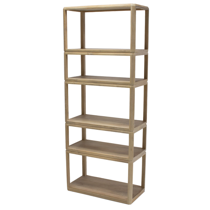 Giga Meubel - Boekenkast Naturel Mangohout - 80x40x200cm - Noëlle