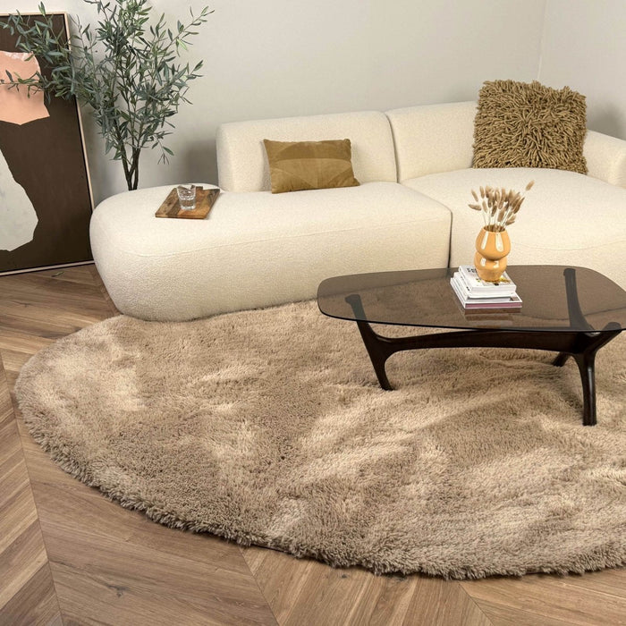 Hoogpolig Organisch vloerkleed Furr Stone bruin - Interieur05