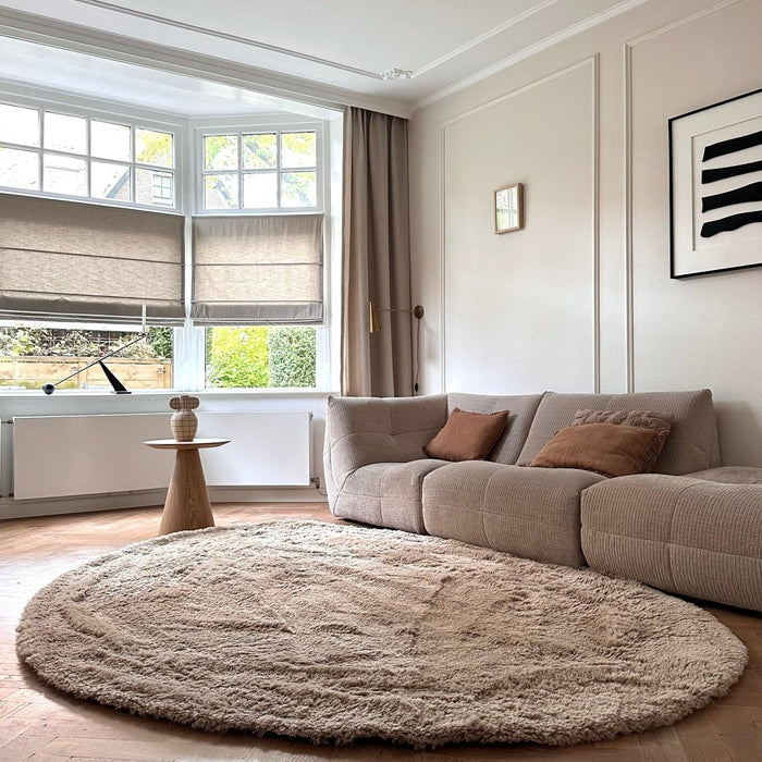 Hoogpolig Organisch vloerkleed Furr Stone bruin - Interieur05