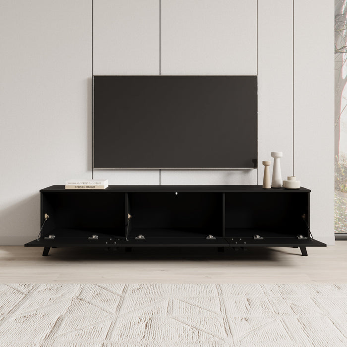 Meubella - Hydra - TV-Meubel - Zwart - 180 cm