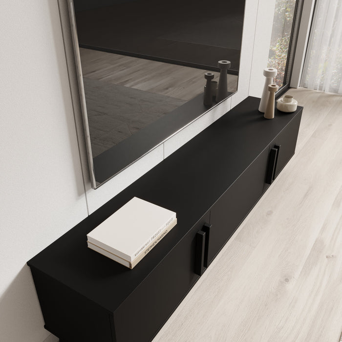 Meubella - Hydra - TV-Meubel - Zwart - 180 cm