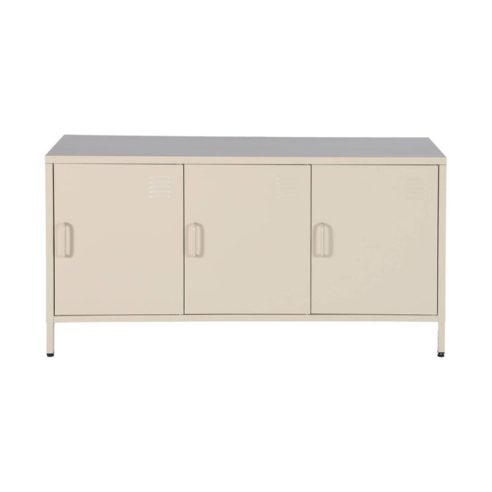 sweeek - Industriële tv-meubel metaal 3 deuren 120cm