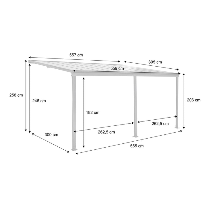 sweeek - Aanleun aluminium pergola 3x5m met goot
