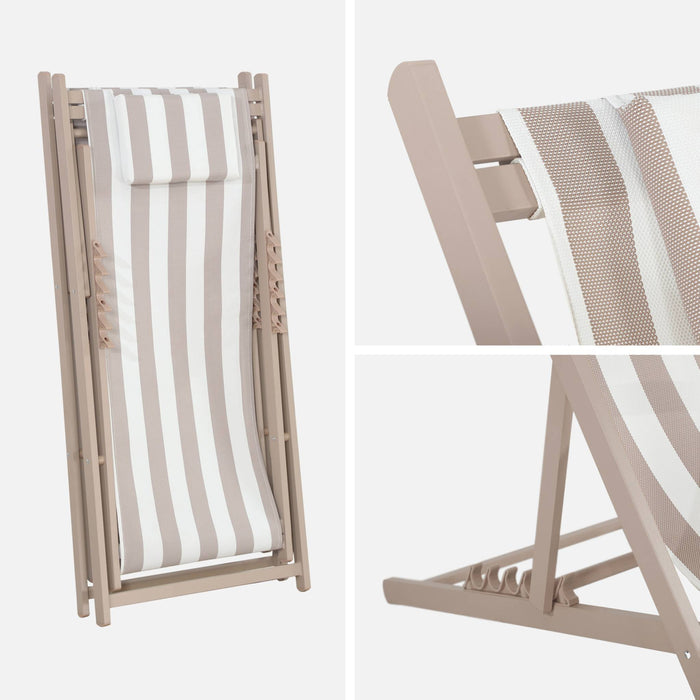 sweeek - Aluminium ligstoel met meerdere posities (set van 2)