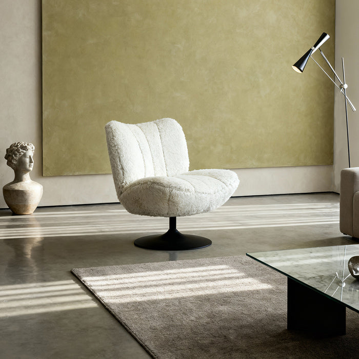 DÉJA Living - Draaifauteuil Beige|Zwart - 70x78x82cm - Morten