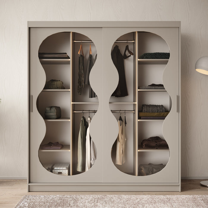 Meubella - Kledingkast Bunaro - Beige - 180 cm