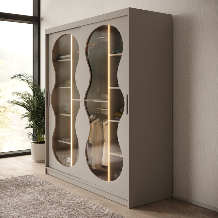 Meubella - Kledingkast Bunaro - Beige - 180 cm