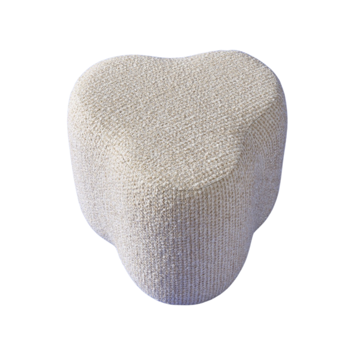 Signature - Poef in Beige stof TREFLE - B53 cm