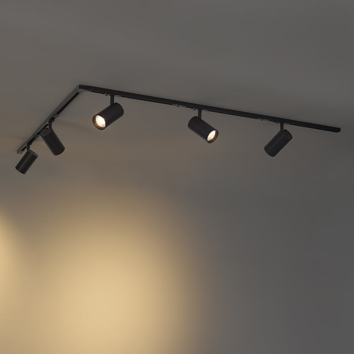 QAZQA Modern railsysteem met 5 spots zwart 1-fase - Iconic Mark