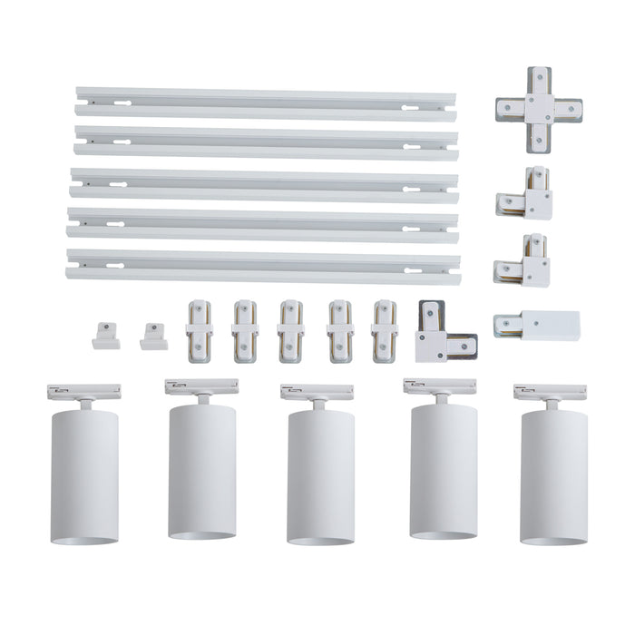 QAZQA Modern railsysteem met 5 spots wit 1-fase - Iconic Mark