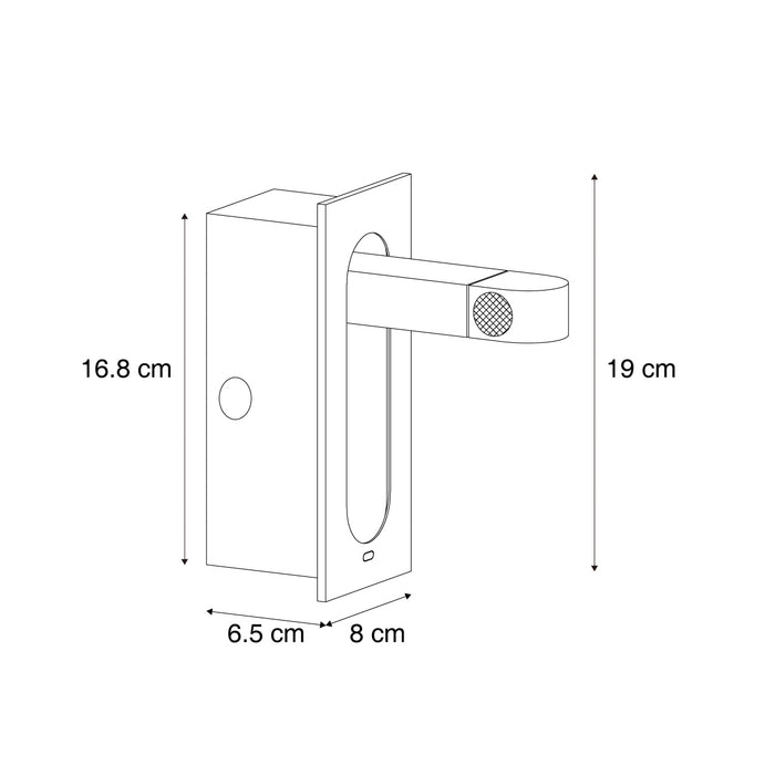 QAZQA Moderne wandlamp zwart incl. LED en USB-C poort - Hilton