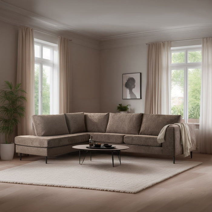 Giga Meubel - Hoekbank 3-Zits Taupe - Links - 265x208x81cm - Lord