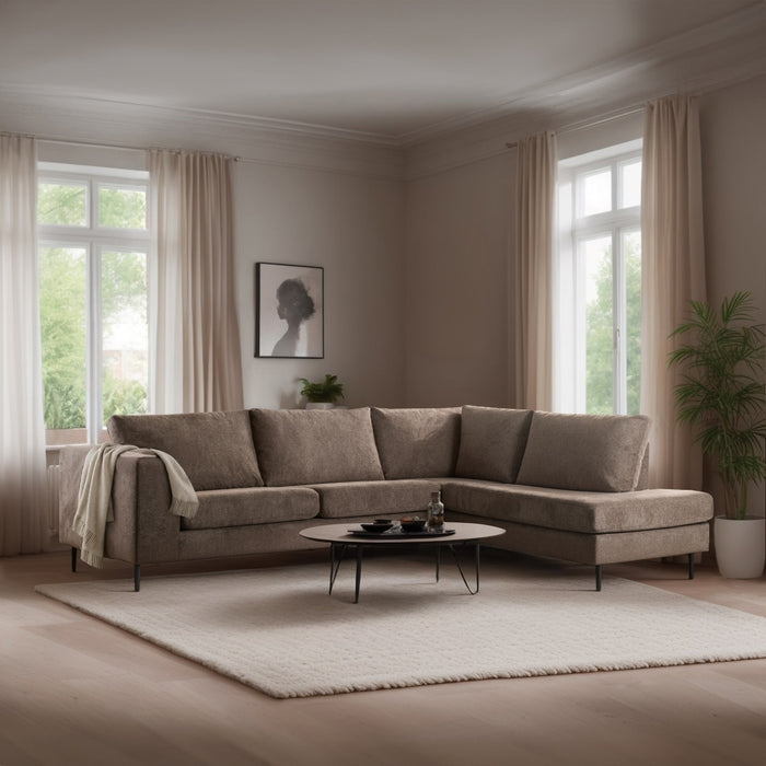 Giga Meubel - Hoekbank 3-Zits Taupe - Rechts - 265x208x81cm - Lord