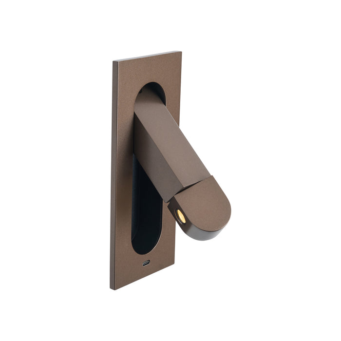 QAZQA Moderne wandlamp donkerbrons incl. LED en USB-C poort - Hilton