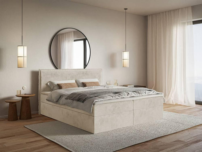 NADUVI Collection Boxspring Esmay velvet met opbergruimte en topper