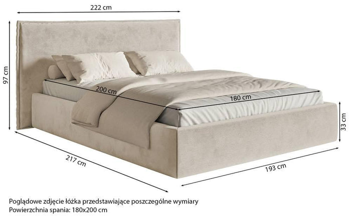 NADUVI Collection Bedframe Esmay velvet 180 x 200 cm