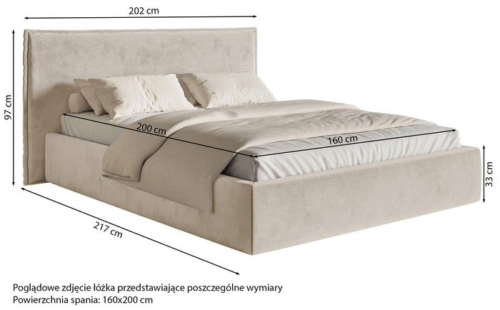 NADUVI Collection Bedframe Esmay velvet 160 x 200 cm