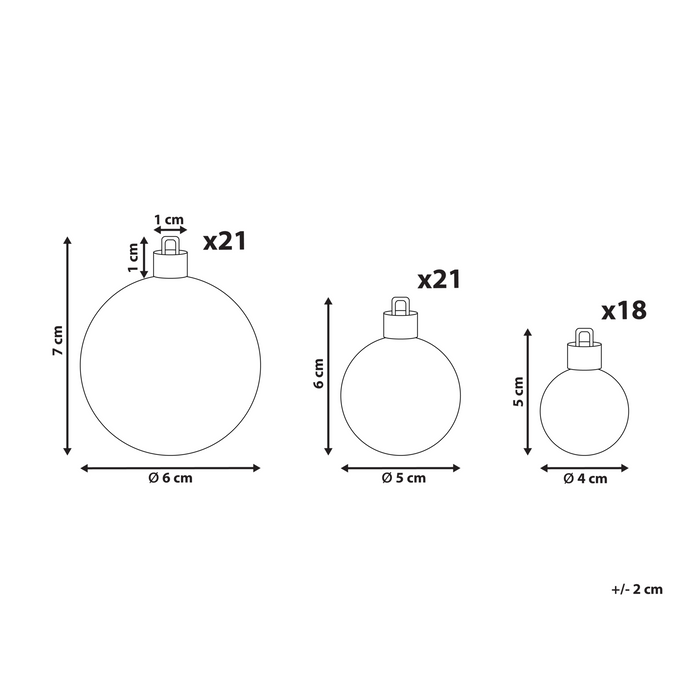 Beliani-LOVATNET-Set van 60 kerstballen-Koper-Synthetisch materiaal