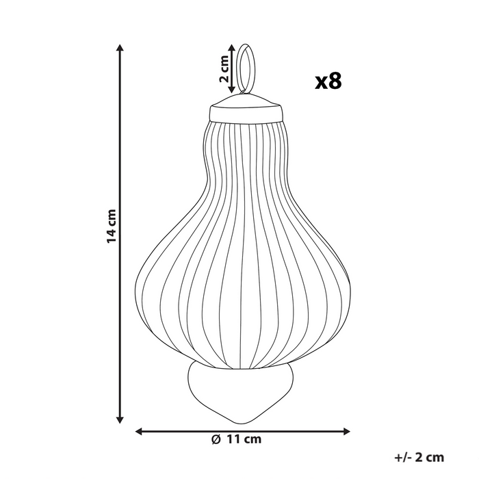 Beliani - BRILLANT - Kerstballen set van 8 - Rood - Glas