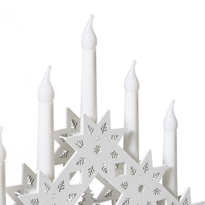 Beliani - BILLAN - LED kandelaar - Wit - MDF