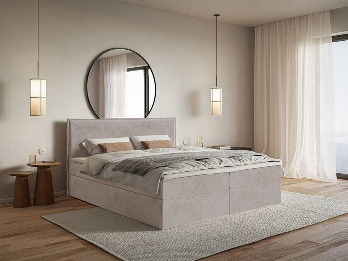 NADUVI Collection Boxspring Esmay velvet met opbergruimte en topper