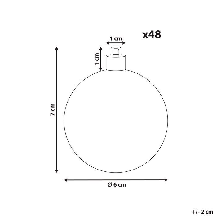 Beliani-KOLIMA-Set van 48 kerstballen-Goud-Synthetisch materiaal