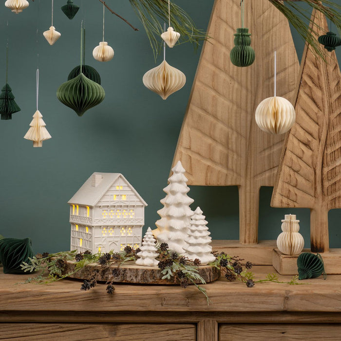 SVJ Kerstversiering Fritzlar - 14x13x18 cm - Porselein - Wit