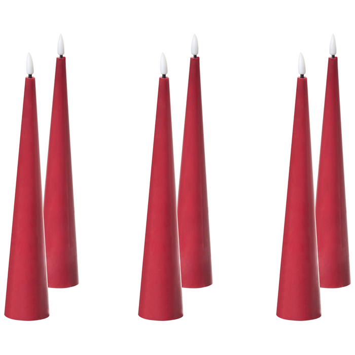 Beliani - AURUM - LED kaars set van 6 - Rood - Paraffine