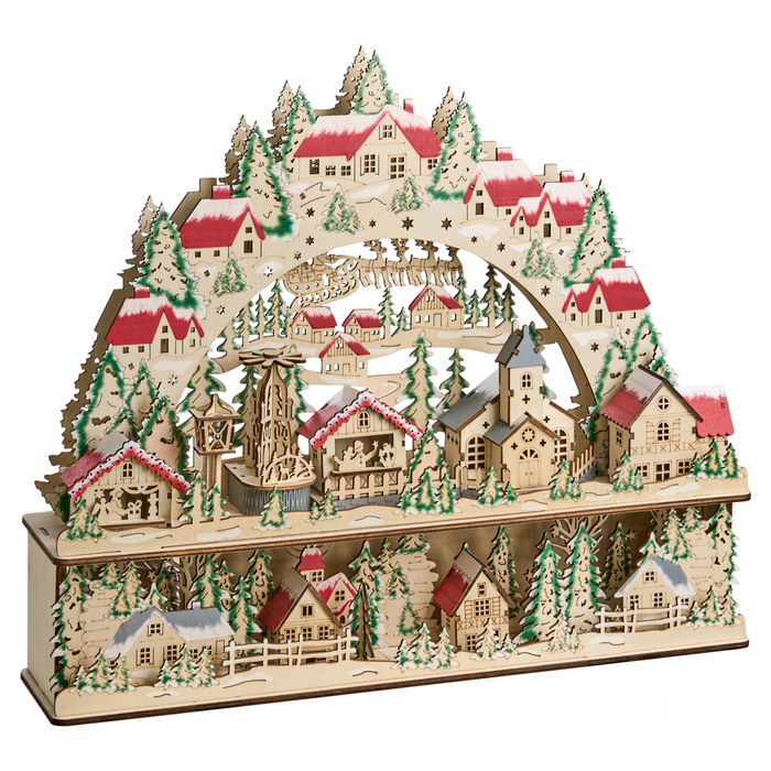 Beliani - BOLKESJO - LED kerstdecoratie - Lichtbruin - Multiplex