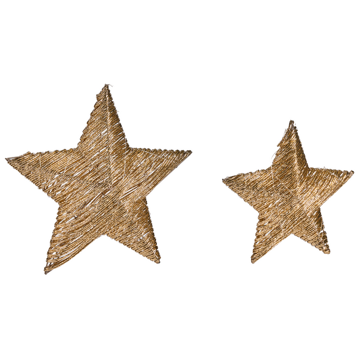 Beliani - HAMPEN - LED-decoratie set van 2 - Goud - Metaal