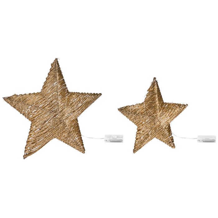 Beliani - HAMPEN - LED-decoratie set van 2 - Goud - Metaal