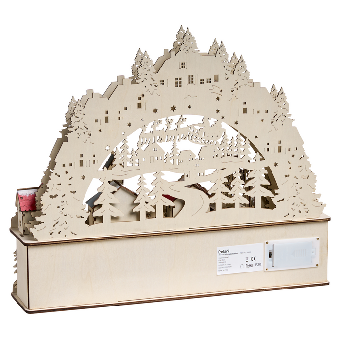 Beliani - BOLKESJO - LED kerstdecoratie - Lichtbruin - Multiplex