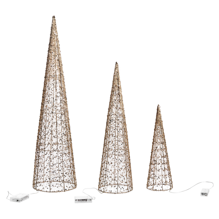 Beliani - VEJLESO - LED-decoratie set van 3 - Goud - Metaal