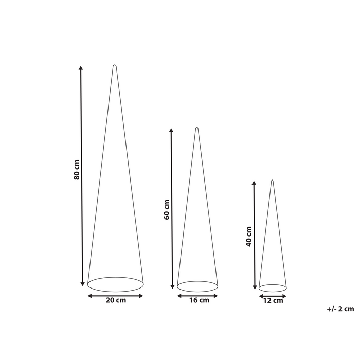 Beliani - VEJLESO - LED-decoratie set van 3 - Goud - Metaal