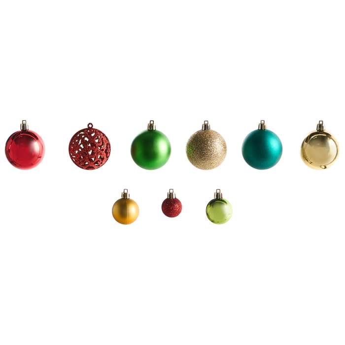 Beliani - VANERN - Set van 100 kerstballen - Meerkleurig - Synthetisch