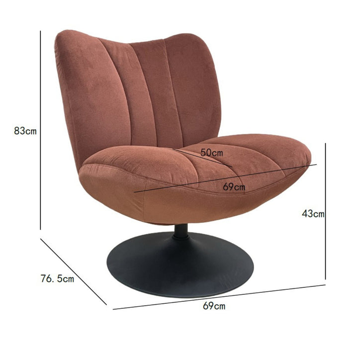 DÉJA Living - Draaifauteuil Taupe|Chrome - 70x78x82cm - Morten