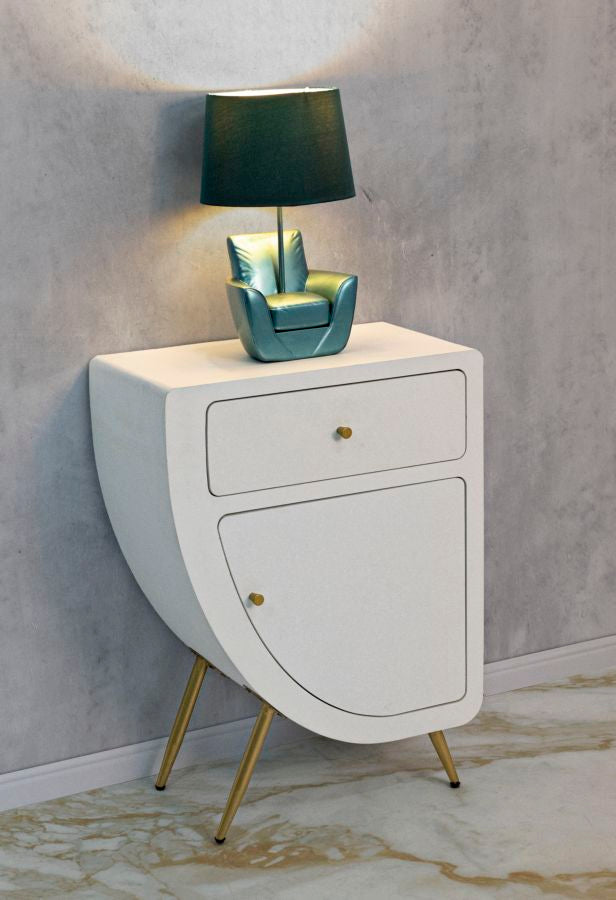 Wit houten nachtkastje 60x32x79 cm