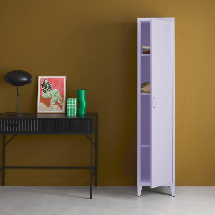 sweeek - Industriële metalen kast 4 vakken 1 deur