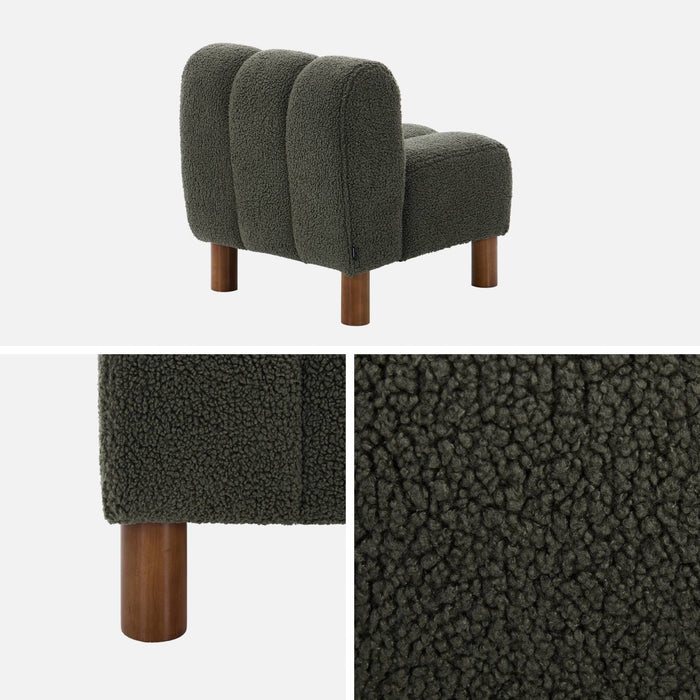 sweeek - Kinderstoel rubberhouten ronde pouten en bouclé