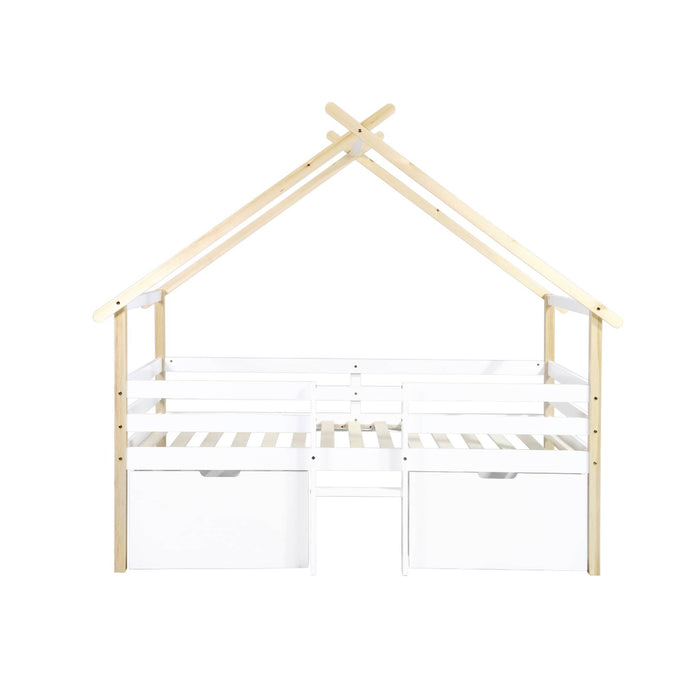 sweeek - Kinderbed 90 x 190 cm grenenhout lattenbodem inbegrepen en 2